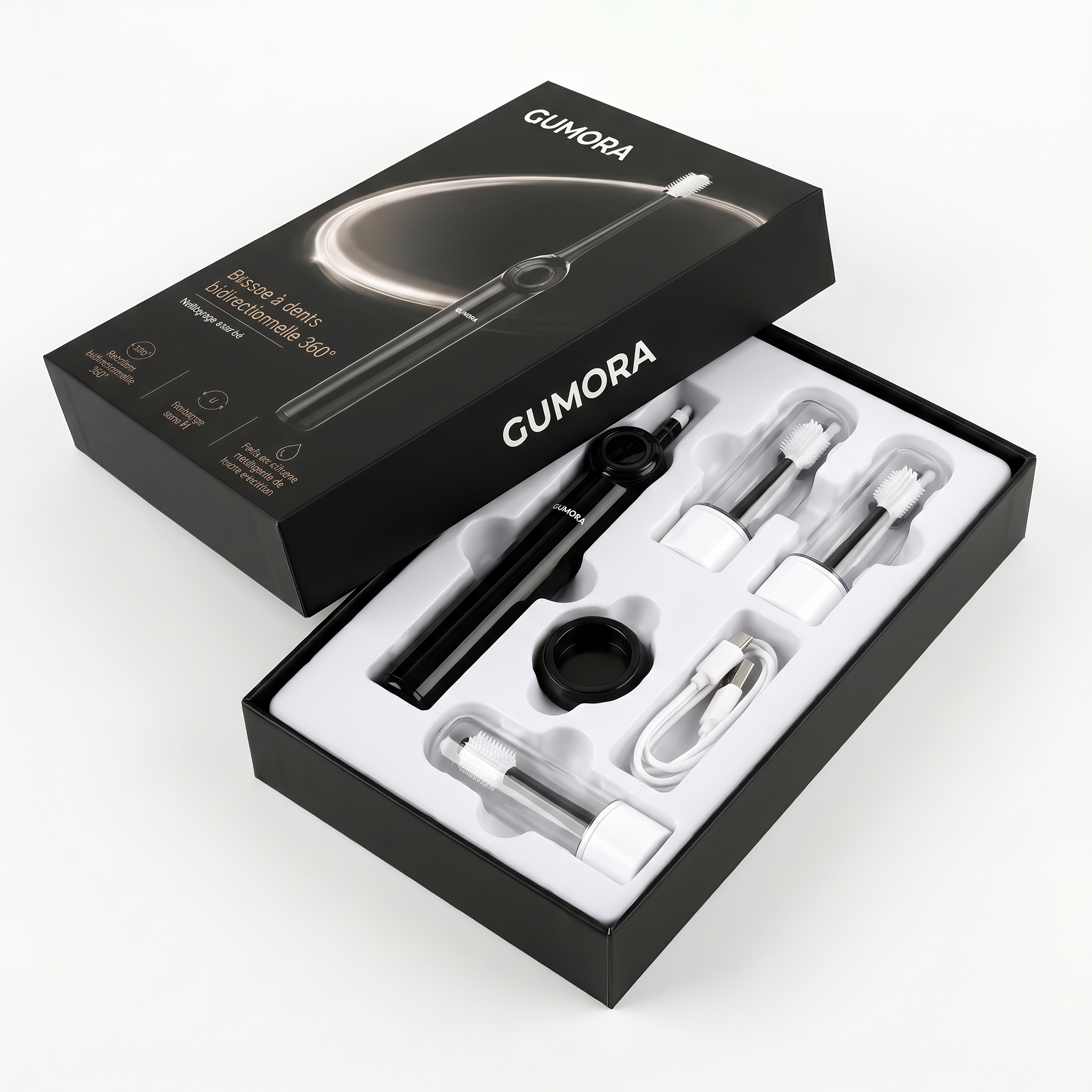 GUMORA 3 en 1: Brosse Bidirectionnelle 360°